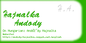 hajnalka andody business card